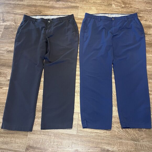 Lot Of 2 Under Armour Mens Golf Pants 38x30 Match Play Performance UA Chino - Picture 2 of 12